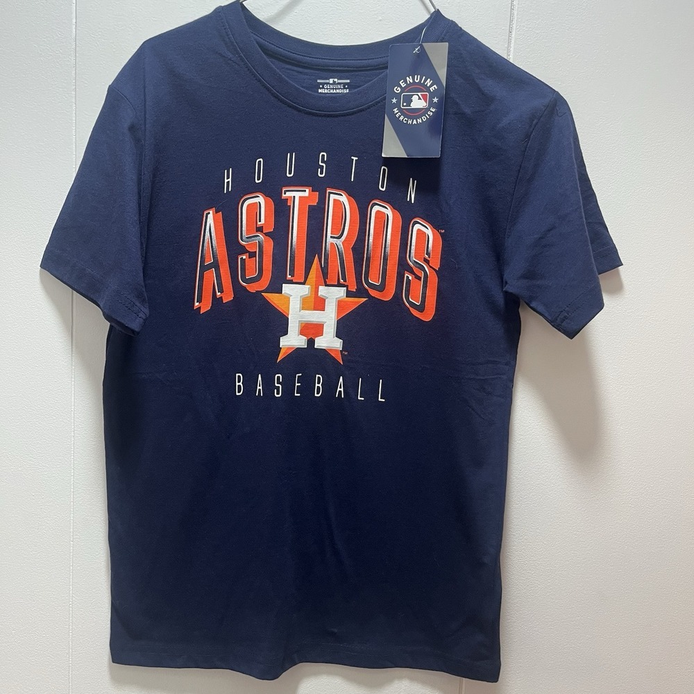 Houston Astros MLB Genuine Merchandise Navy Blue‎ Shirt Youth Medium 10/12 NEW